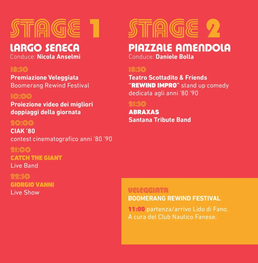 Eventio domenica 22 giugno 2025 boomerang rewind festival fano