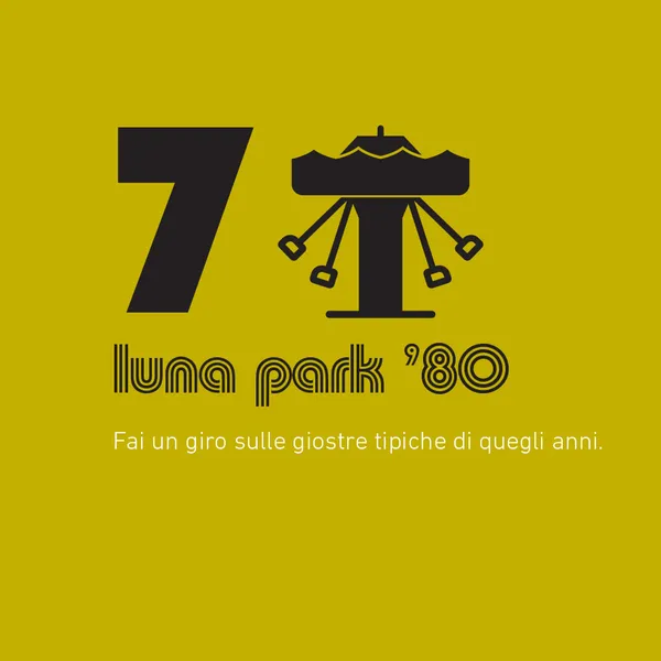 Luna park con giostre tipiche degli anni 80 e 90 boomerang rewind festival fano
