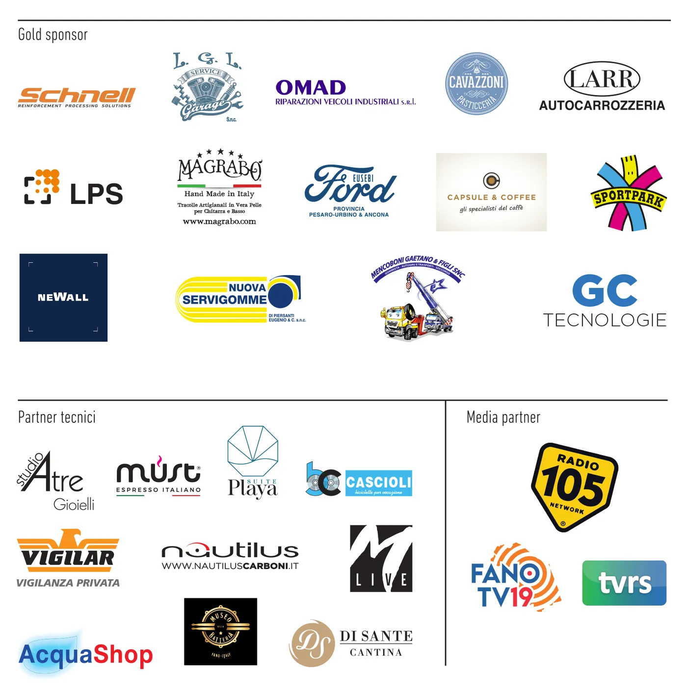 Gold sponsor, partner tecnici e media partner boomerang rewind festival fano